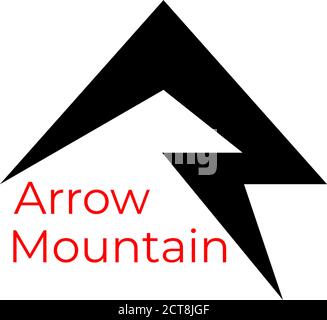 vector of mountain arrow simple geometric design concept Stock Vector