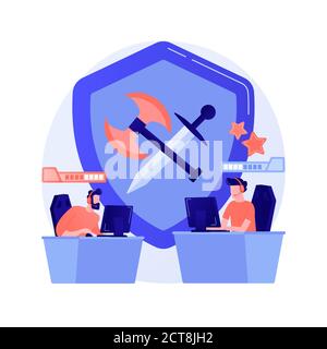 MMORPG abstract concept vector illustration. Stock Vector