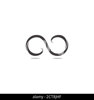 infinity waves ribbon curves geometric design logo vector Stock Vector