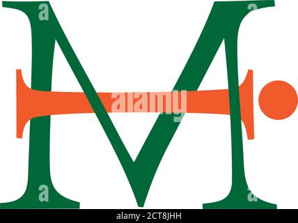 letter mi linked abstract colorful logo vector Stock Vector