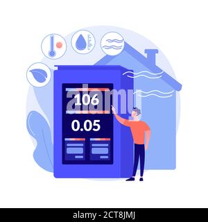 Air quality monitor abstract concept vector illustration. Stock Vector