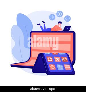 Bendable device technology abstract concept vector illustration. Stock Vector