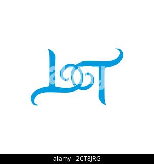 letter bt linked spiral logo vector Stock Vector