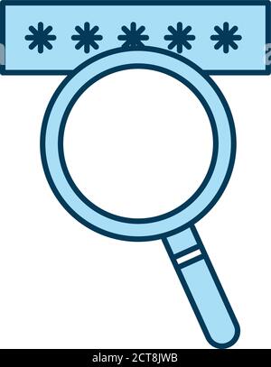 lupe with code line and fill style icon vector design Stock Vector
