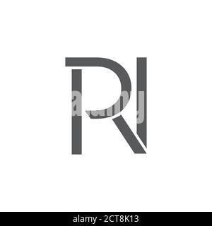 letter ri simple geometric logo vector Stock Vector
