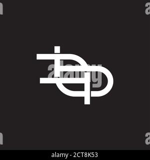 letter fb linked flat geometric overlapping line design symbol logo vector Stock Vector