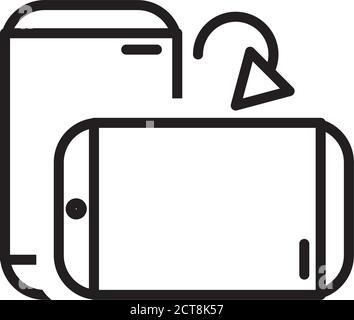 smartphones devices tech line style icons vector illustration design Stock Vector