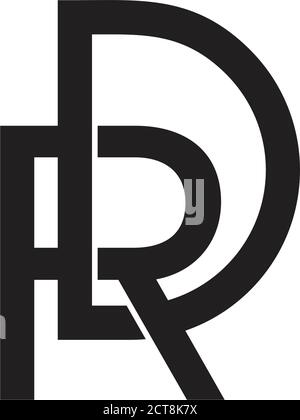 letter dr overlapping lines design vector Stock Vector