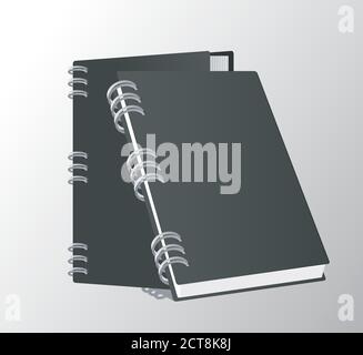 two notebooks mockup color black icons vector illustration design Stock Vector