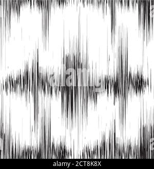 Seamless black and white texture with vibration sound. Oscillation and noise. Vector background for your creativity Stock Vector
