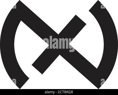 letter nx simple geometric logo vector Stock Vector