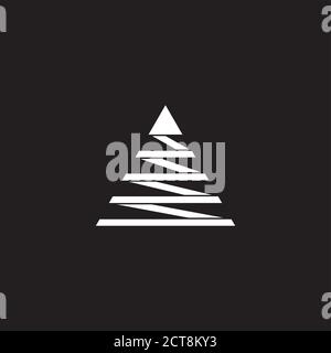 triangle ribbon 3d flat arrow up logo vector Stock Vector