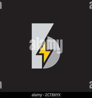 letter b thunder geometric paper design logo vector Stock Vector