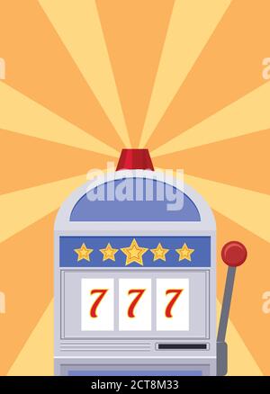Flat illustrations of Slot machines. Vector element for your creativity Stock Vector