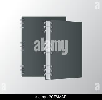 two notebooks mockup color black icons vector illustration design Stock Vector