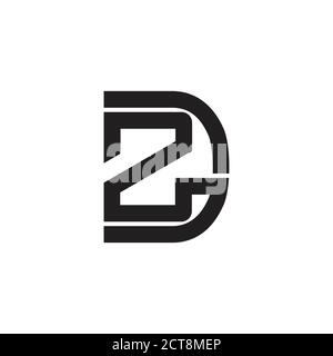 letter dz simple geometric linear logo vector Stock Vector