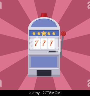Flat illustrations of Slot machines. Vector element for your creativity Stock Vector