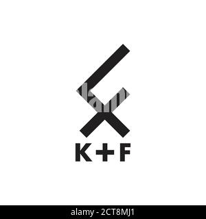 letter kf simple geometric logo vector Stock Vector