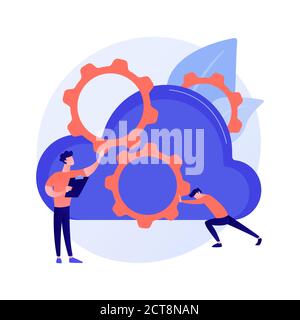 Cloud engineering abstract concept vector illustration. Stock Vector