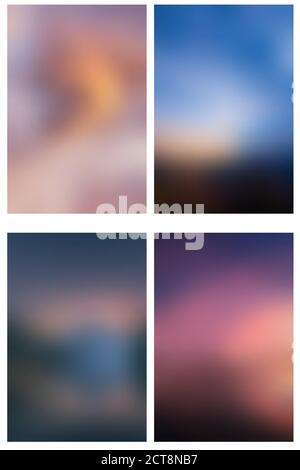 Set of multicolored blurred backgrounds. Vector background for your creativity. Stock Vector
