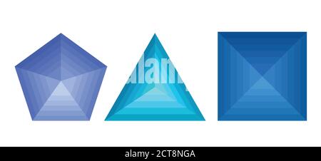 St of 3D geometric shapes with metamorphoses. Vector element for your design Stock Vector