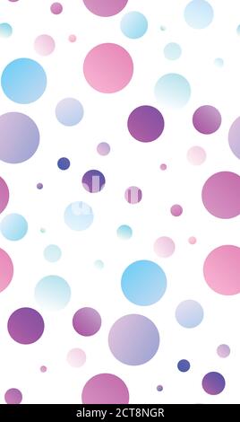 Fashionable seamless texture with gradient circles on a white background. Vector polka Pattern for decoration of websites, wallpapers, fabrics, and yo Stock Vector