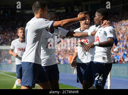 Tottenham Hotspurs' Serge Aurier celebrates his goal which was then disallowed by a VAR.  PHOTO CREDIT:  © MARK PAIN / ALAMY STOCK PHOTO Stock Photo