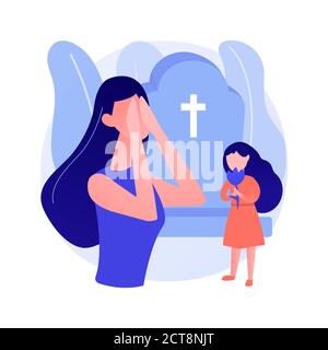 Widowed person abstract concept vector illustration. Stock Vector