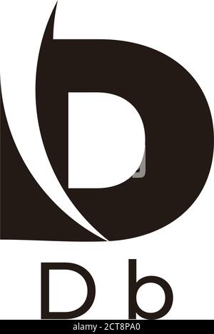symbol vector of letter Db simple motion geometric design Stock Vector