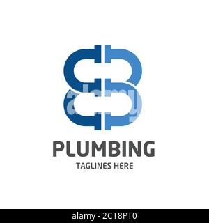 Letter B, EB, plumbing company logo vector concept Stock Vector