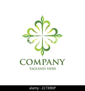 abstract green arrow ornament logo vector Stock Vector