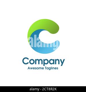 creative simple initial letter c color logo concept Stock Vector