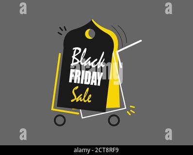 black firday with  Shopping cart  , vector illustration Stock Vector