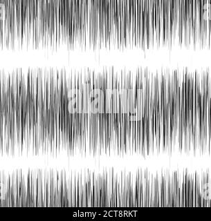 Seamless black and white texture with vibration sound. Oscillation and noise. Vector background for your creativity Stock Vector