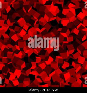 Abstract image of red cubes background. Seamless pattern vector illustration Stock Vector