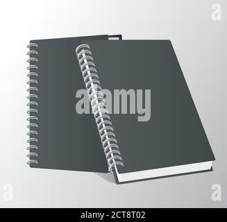 two notebooks mockup color black icons vector illustration design Stock Vector