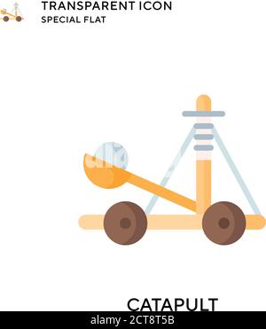 Catapult vector icon. Flat style illustration. EPS 10 vector. Stock Vector