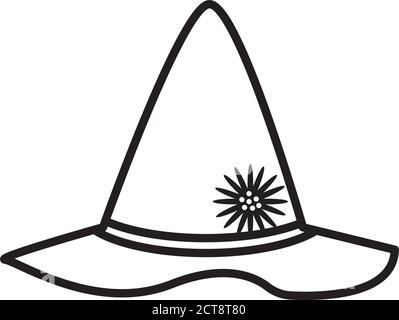 germany traditional cone hat accessory line style icon vector illustration design Stock Vector