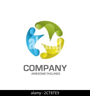 creative abstract colorful circle logo template Stock Vector