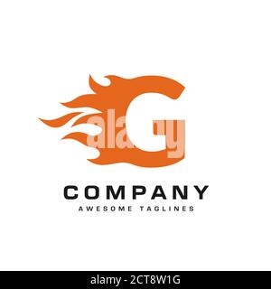 creative Letter G and fire Logo template design vector concept Stock Vector