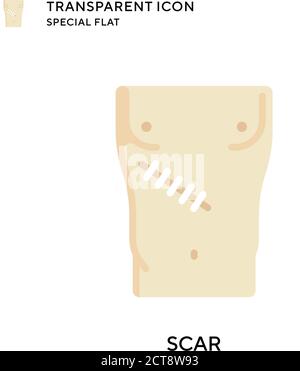Scar vector icon. Flat style illustration. EPS 10 vector. Stock Vector