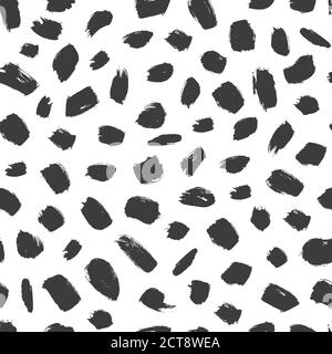 Grunge spots hand drawn vector seamless pattern.  Stock Vector