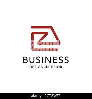 creative  initial letter R architect, home, interior logo  design Stock Vector