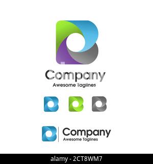 creative initial letter b with circle logo vector concept Stock Vector