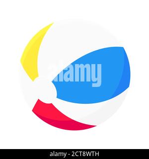 Bouncing beach ball flat style design vector illustration icon sign. Stock Vector