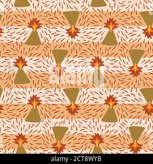 Volcanic eruption seamless vector pattern Stock Vector