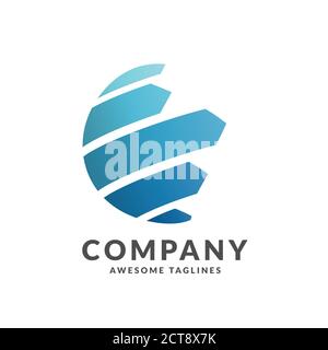 creative tech circle globe logo concept Stock Vector