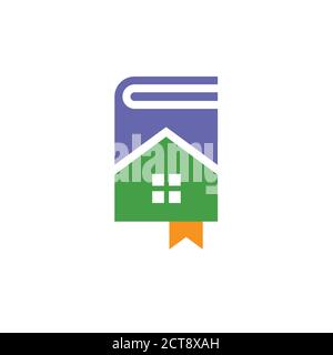 creative book house vector illustration logo concept Stock Vector