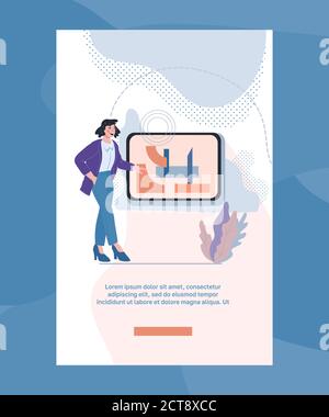 Seminar, webinar and online lesson design for mobile page onboarding. Stock Vector