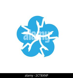 Stylized White Horse Head in Circle Logo Template Stock Vector